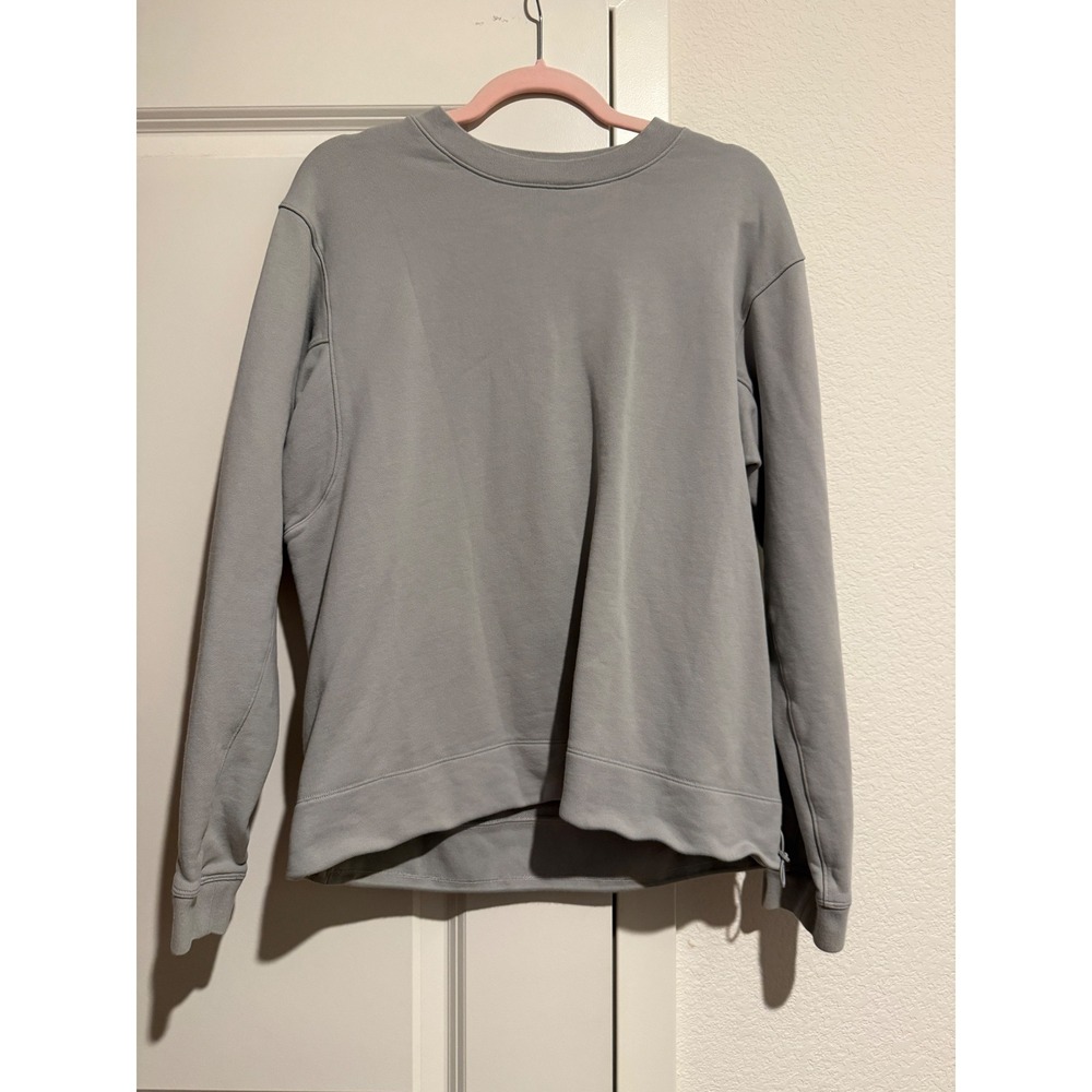 Lululemon Perfectly Oversized Crewneck Pullover Sage Grey Cinch Hem Sweatshirt